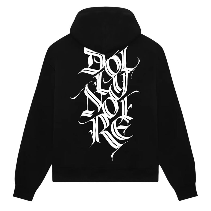 Script Hoodie felpa con cappuccio da uomo Dolly Noire | SW867GQBLACK